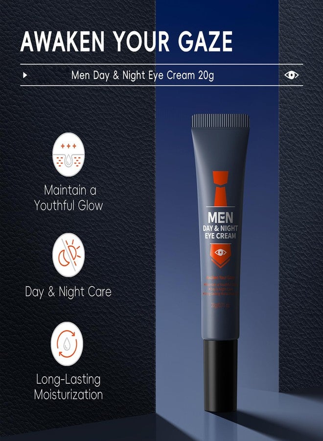 MIESCHER Men Day & Night Eye Cream, Men's Under Eye Cream For Puffy Eyes & Dark Circles Treatment, Firming, Soften Fine Lines, Day & Night Care Long-Lasting Moisturizing Eye Cream for Men, 0.71oz. - Image 4